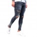 Mens Street Style Zipper Skinny Ripped Cotton Slim Washed Jeans Mens Street Style Zipper Skinny Ripped Cotton Slim Washed Jeans