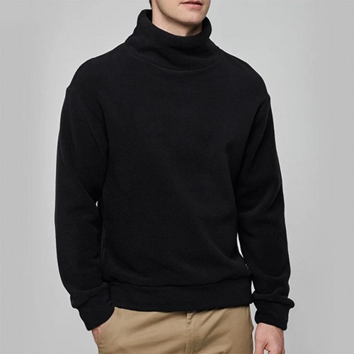 Autumn Winter Fleece High Collar Fashion Solid Color Long Sleeve T-shirts for Men Autumn Winter Fleece High Collar Fashion Solid Color Long Sleeve T-shirts for Men