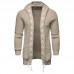 Casual Winter Solid Color Braided Knitted Thick Warm Hooded Cardigans for Men Casual Winter Solid Color Braided Knitted Thick Warm Hooded Cardigans for Men
