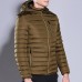 Mens Casual Cotton Down Padded Jacket Hooded Solid Color Coats Mens Casual Cotton Down Padded Jacket Hooded Solid Color Coats