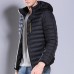 Mens Casual Cotton Down Padded Jacket Hooded Solid Color Coats Mens Casual Cotton Down Padded Jacket Hooded Solid Color Coats