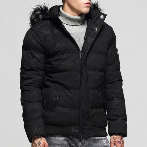 Mens Winter Thick Warm Detachable Hooded Padded Jacket Parka Mens Winter Thick Warm Detachable Hooded Padded Jacket Parka