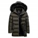 Mens Warm Cotton Padded Jacket Furry Hooded Insulated Winter Parka Mens Warm Cotton Padded Jacket Furry Hooded Insulated Winter Parka