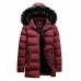Mens Warm Cotton Padded Jacket Furry Hooded Insulated Winter Parka Mens Warm Cotton Padded Jacket Furry Hooded Insulated Winter Parka