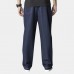 Mens Comfy Loose Breathable Elastic Waist Solid Color Cotton Jeans Pants Mens Comfy Loose Breathable Elastic Waist Solid Color Cotton Jeans Pants