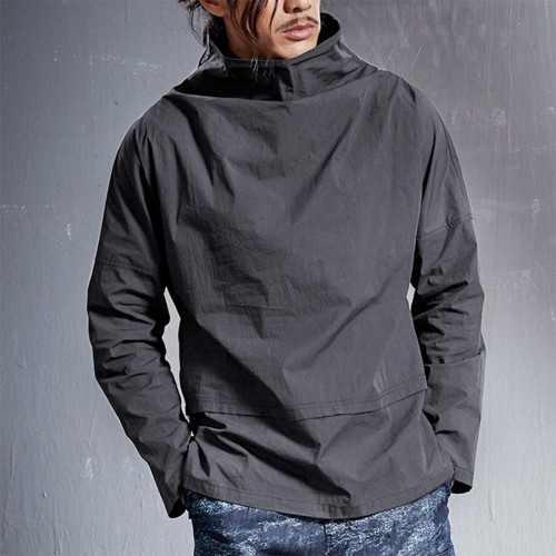 Mens Casual High Collar Fit Solid Color Long Sleeve T-shirts Mens Casual High Collar Fit Solid Color Long Sleeve T-shirts