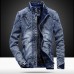 Mens Winter Vintage Stylish Stand Collar Fleece Lining Warm Denim Jacket Mens Winter Vintage Stylish Stand Collar Fleece Lining Warm Denim Jacket